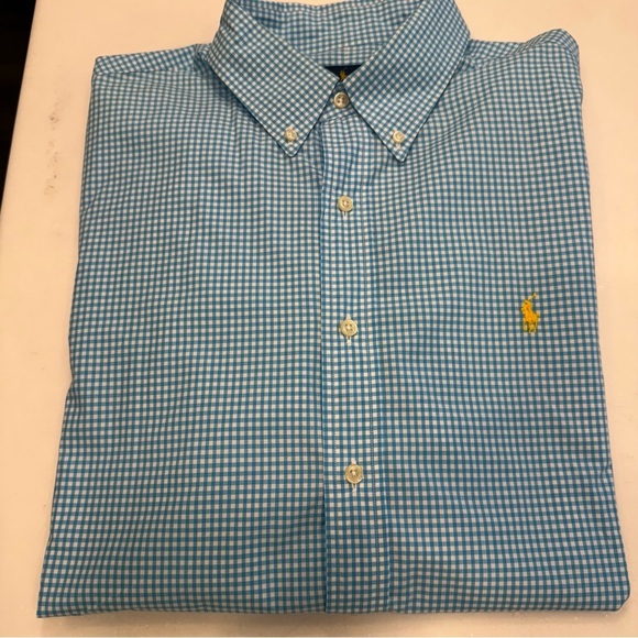 Ralph Lauren Men’s Button Down Shirt Blue/ White Gingham Sz XL - Picture 9 of 9